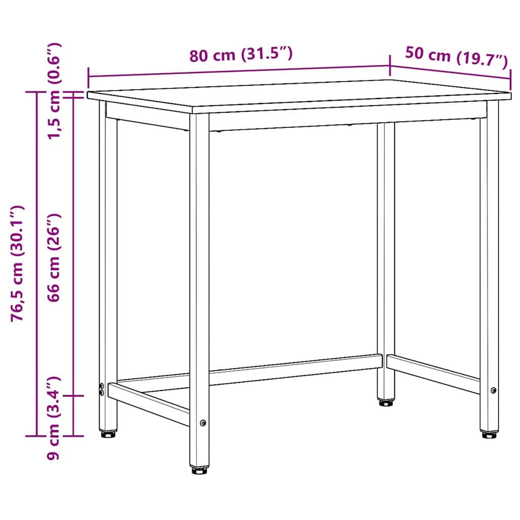 vidaXL Mesa Roble Sonoma 100 x 50 x 76,5 cm