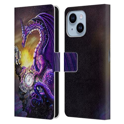 Housse en cuir iPhone 14 Plus édition mythique Rose Khan Temps Pourpre