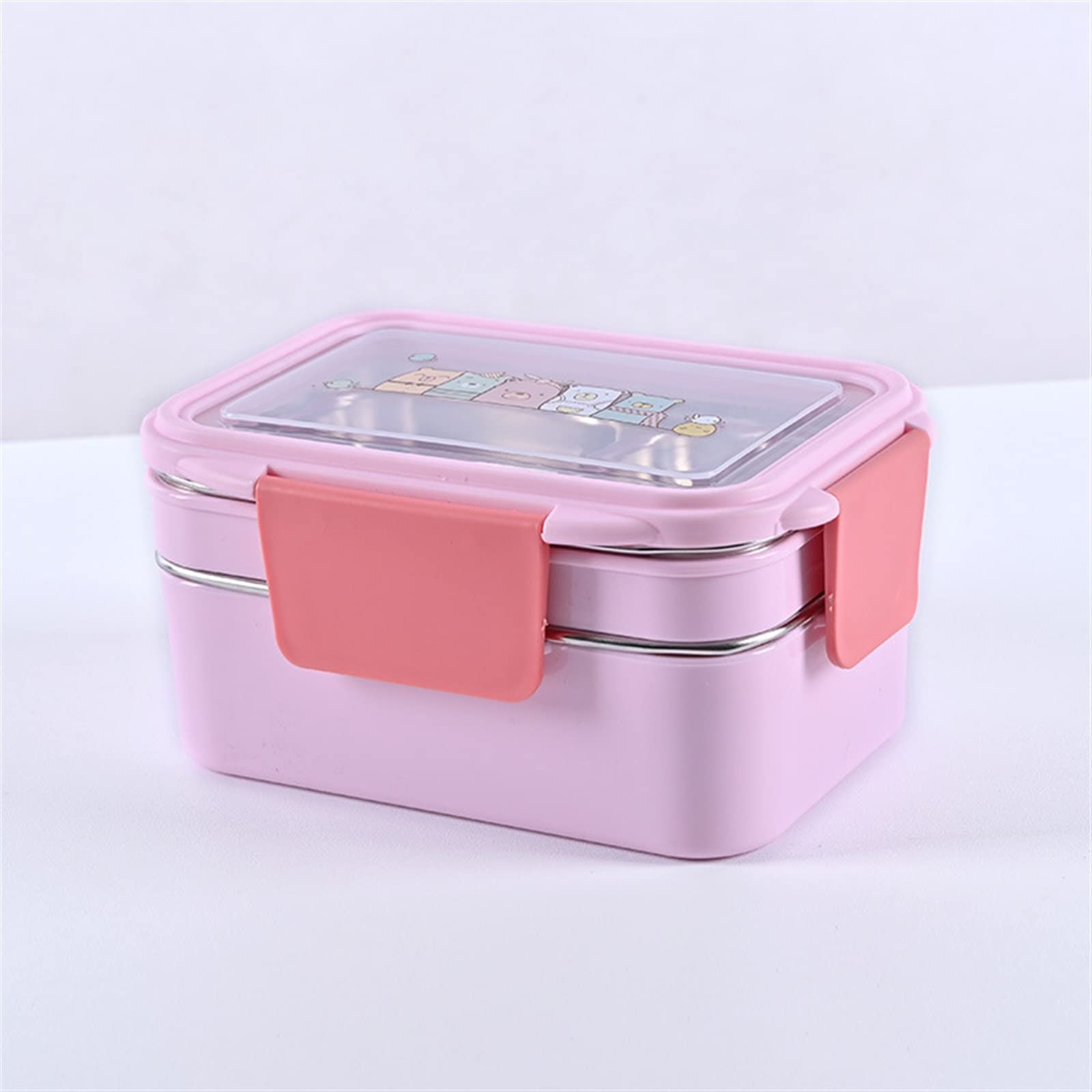 scatola per il pranzo, Bento Boxes Lunchbox termico Bento Box for la conservazione della freschezza, for adolescenti, impiegato, pranzo al sacco portatile for alimenti da lavoro(2 Layer Pink)