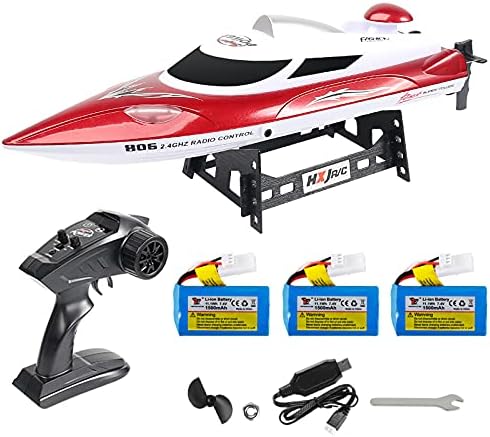 TounlinxRC Boats with 3 Batteries High Speed(21.7MPH+) Electronic Remote Control Boat Lakes Pool Race Toys for Adults & Children Color Red