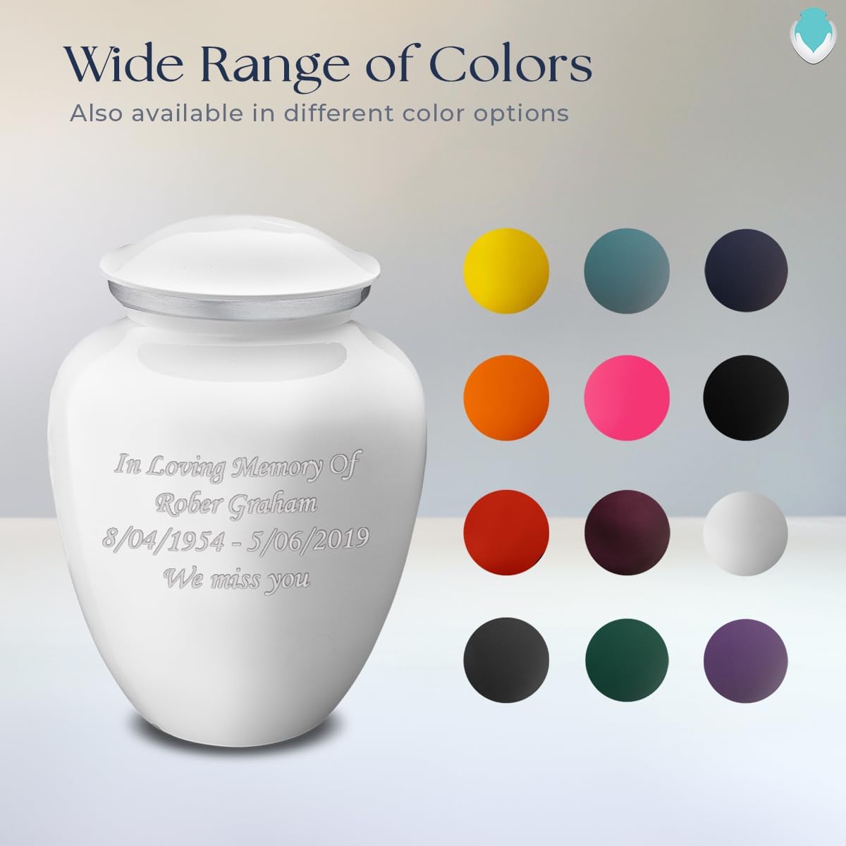 Geturns Embrace Adult Personalized Cremation Urns for Human Ashes I Large White Funeral Urn for Men and Women I 200 lbs