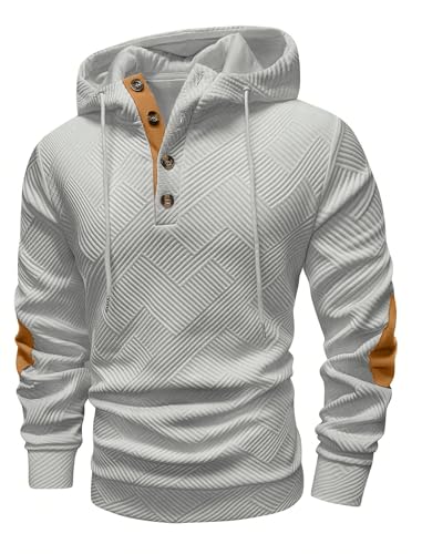 Vssjavun Mens Hooded Sweatshirt Casual Long Sleeve Drawstring Hoodie Pullover Sweatshirts