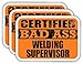 (x3) Certified Bad Ass Welding Supervisor Magnets | Cool Funny Occupation Job Career Gift Idea | Magnet Decal for Fridges, Toolboxes, Lockers, Helmets, Hard Hats