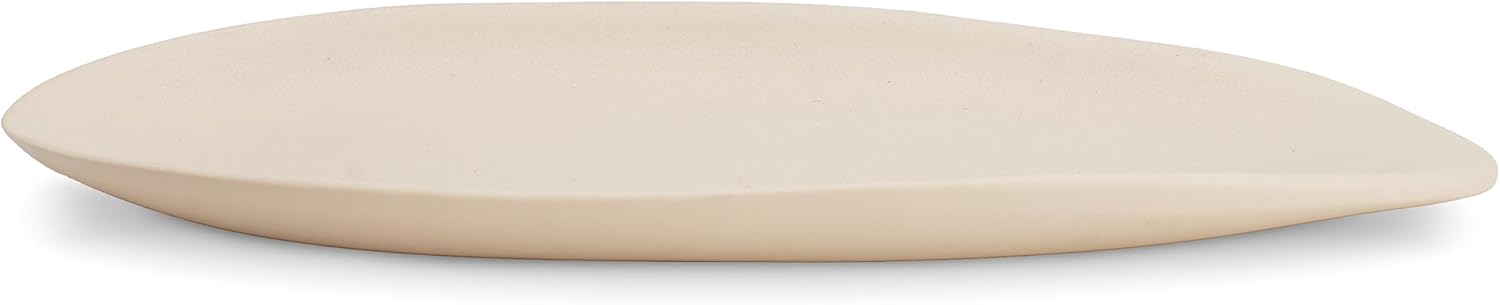 BANOMII Decorative Bowl for for Home Decor, 15.5'' Long Resin Bowl for Key Purse Candle, Decorative Tray for Kitchen Counter Entryway Dining Coffee Table Centerpiece, Rustic Begie