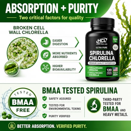 HCL Herbal Code Labs Chlorella Spirulina Capsules