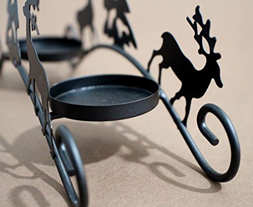 Asunflower Christmas Tree Reindeer Tea Light Holders Iron Rustic Tealight Candles Cups for Holiday - Image 6