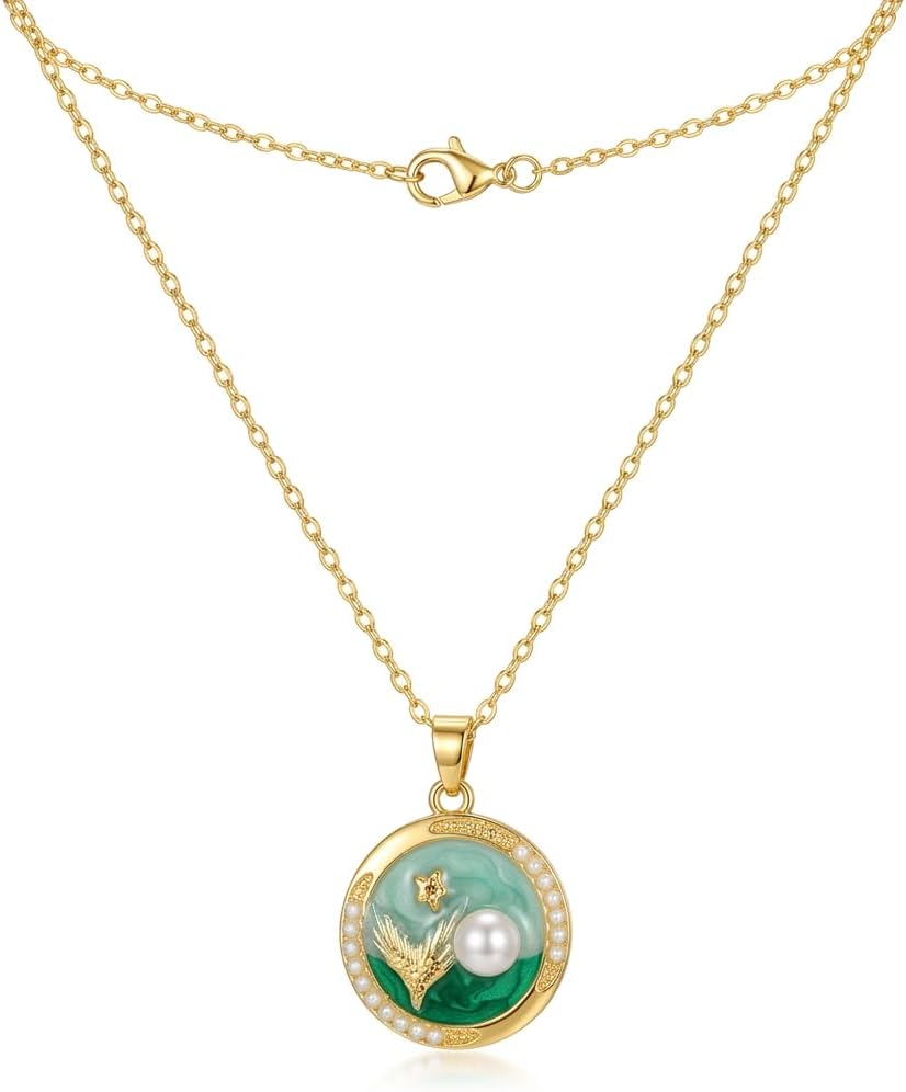 14K Gold Plated Ocean Pendant Necklace for Women