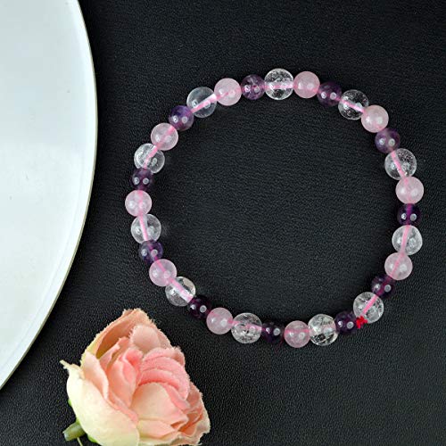 Image of Reiki Crystal Products Natural Crystal Stone Bracelet 6 mm Round Beads for Men & Women | Gemstone Jewellery Bracelet | Reiki Charged | Multiple Stone Variants Available