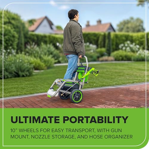 Greenworks Pro Brushless 2700 PSI (CSA Certified) 2.3 GPM Max / 1.2 GPM Electric Pressure Washer (Foldable Handles, Rugged Steel Frame, 25 FT Hose, 35 FT GFCI Power Cord) thumbnail 7