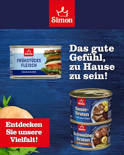 SIMON Frühstücksfleisch 200 g I Kombination aus Schweinefleisch & Kräutern I Fleischspezialität in recyclebarer Konserve I Vielseitige Proteinquelle I Authentische Hausmannskost