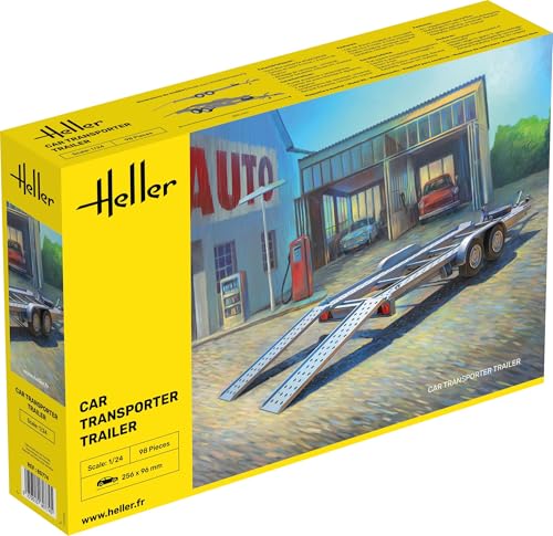 Remorque de Transporteur de Voiture Heller 1:24 Haute Précision pour Collection