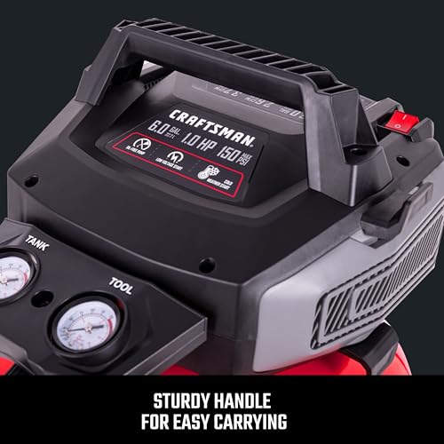 image for Craftsman Air Compressors 6 Gallon Portable Pancake Air Compressor,Oil