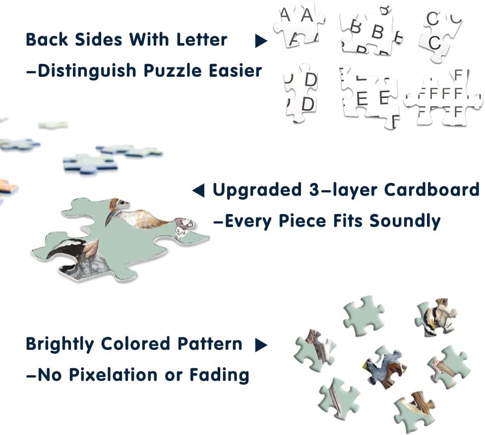Bird Puzzle for Adults 1000 Pieces and Up, Backyard Birding Puzzle Collects 47 Backyard Birds of North America, Birds Theme Jigsaw Puzzles for Bird Lover