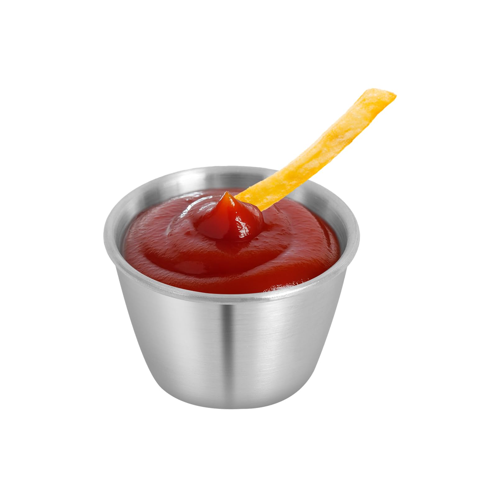 Silber Edelstahl Soßenschälchen Mini Dip Portionsschalen 500 Stück 6 cm für Soßen Gewürze Dips Ketchup Majonäse Salat Essig Öl Senf Restaurant Küche Party Haushalt Buffet Catering
