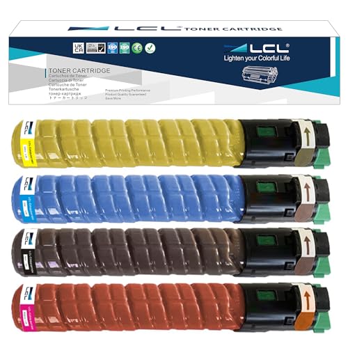 LCL Cartouche de Toner Compatible 841504 841505 841506 841507 MP C2030 C2050 C2051 C2530 C2550 C2551 (1Noir 1Cyan 1Magenta 1Jaune) Remplacement pour Ricoh Aficio MP...
