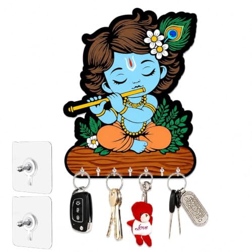 Image of Webelkart Premium Cute Krishna Key Holder for Home /Office Decor /Key Hanger for Wall Decor,Decorative Item for Home (Multi Krishna)