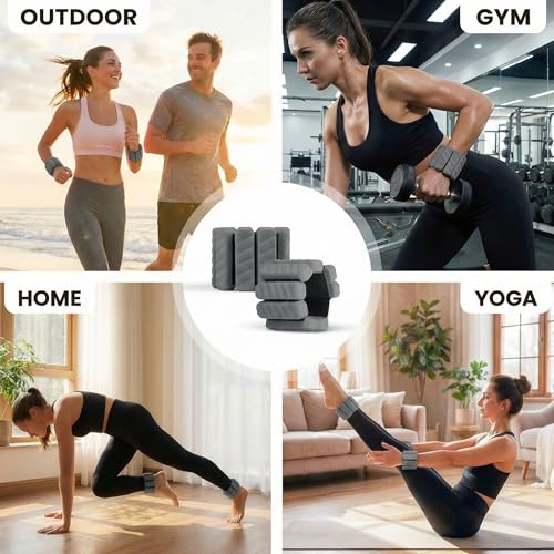 Image of Silicone Wrist & Ankle Weights | Wearable weights for yoga & toning. 0.5lb or 1lb per wrist. Sweat-resistant, adjustable fit with solid steel core.