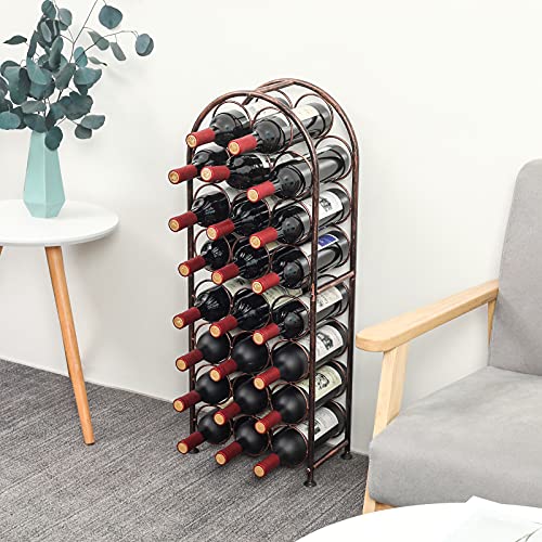 Pag 23 Bottles Arched Freestanding Floor Metal Wine Rack Wine Bottle Holders Stands, Antique Brown #TOP5