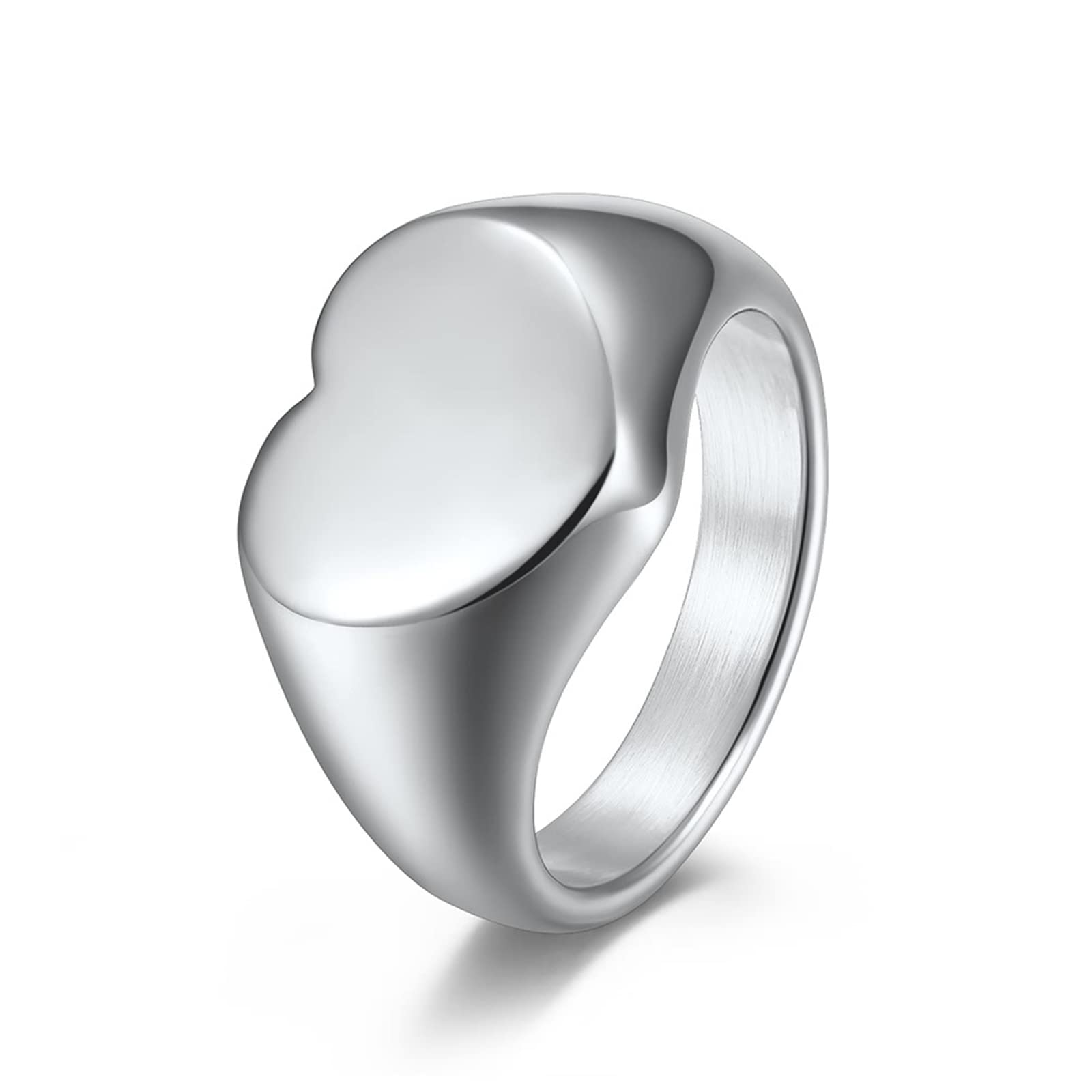 BCughiaAnillos de boda de acero inoxidable, anillo de aniversario en forma de corazón, promesa estética vintage para mujer