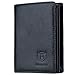 Bullcaptain Large Capacity Genuine Leather Bifold Wallet/Credit Card Holder for Men with 15 Card Slots QB-027 (Black)