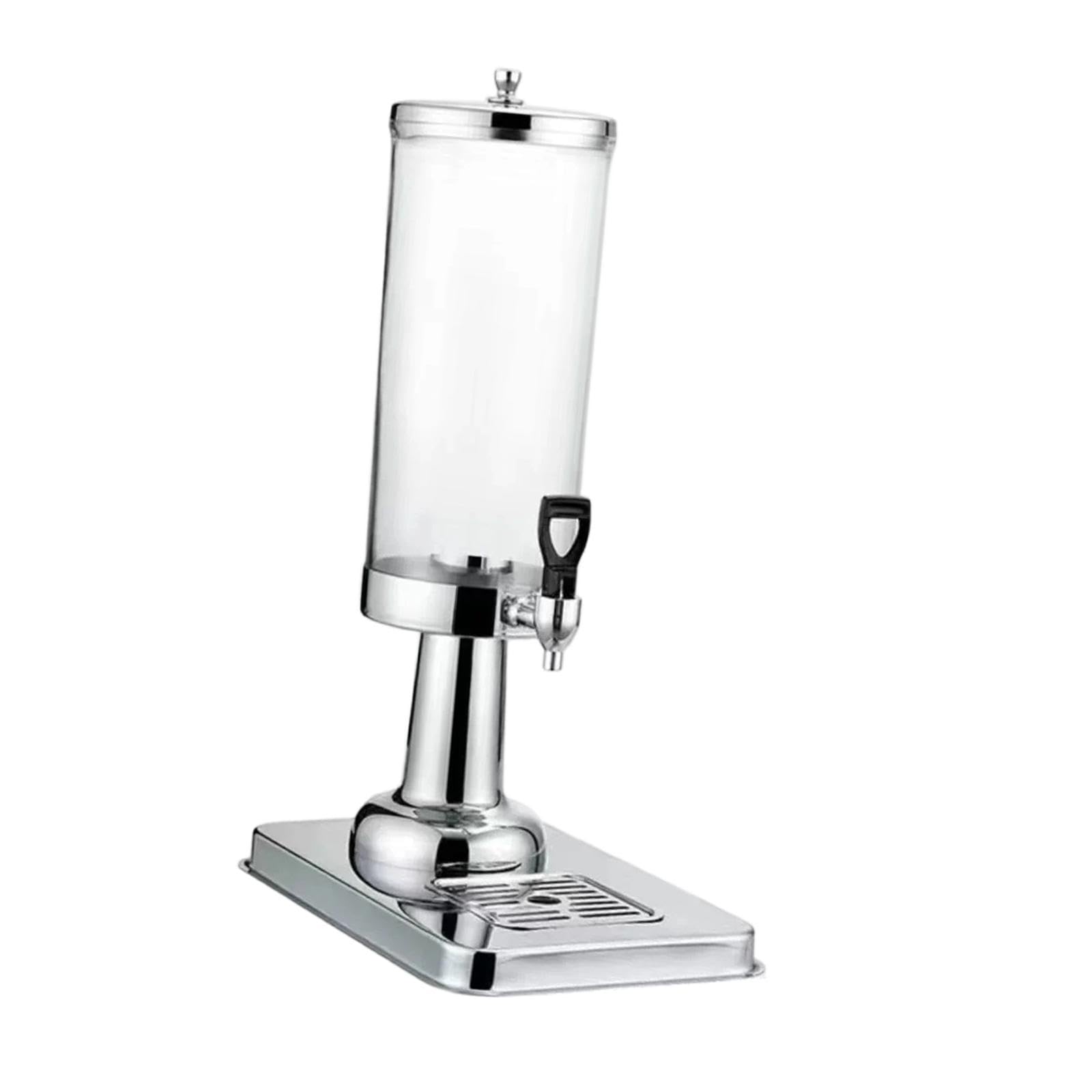 Dispensador de Bebidas con Bandeja Antigoteo, Recipiente de 3 litros para de Hotel, Plata, Individual