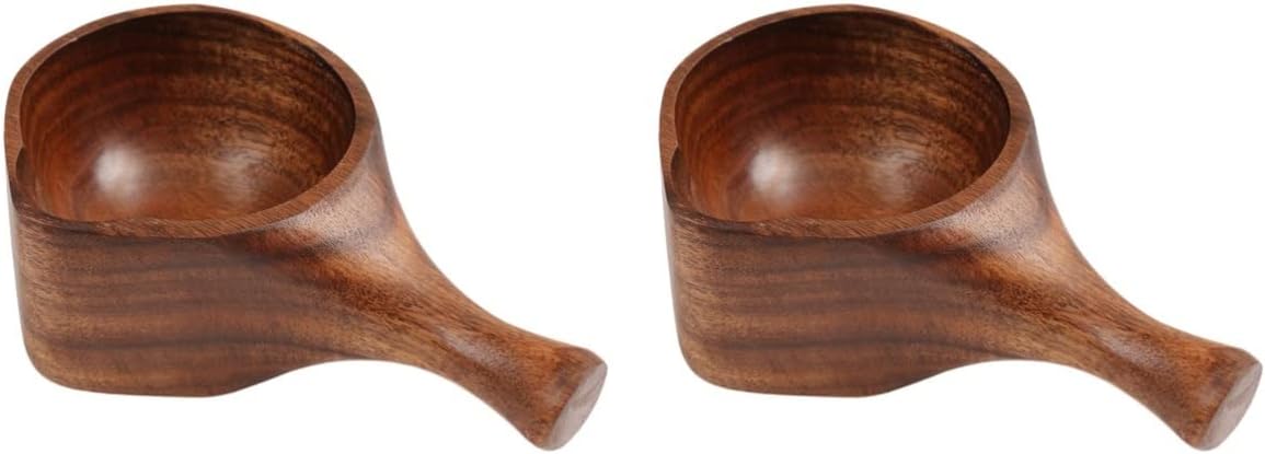 Cabilock 2pcs Practical Wooden Spoon for Cooking and Serving Short Handle Soup Ladle for Kitchen Sauna Room and Food Shops Multi-functional Wooden Kitchen Tool