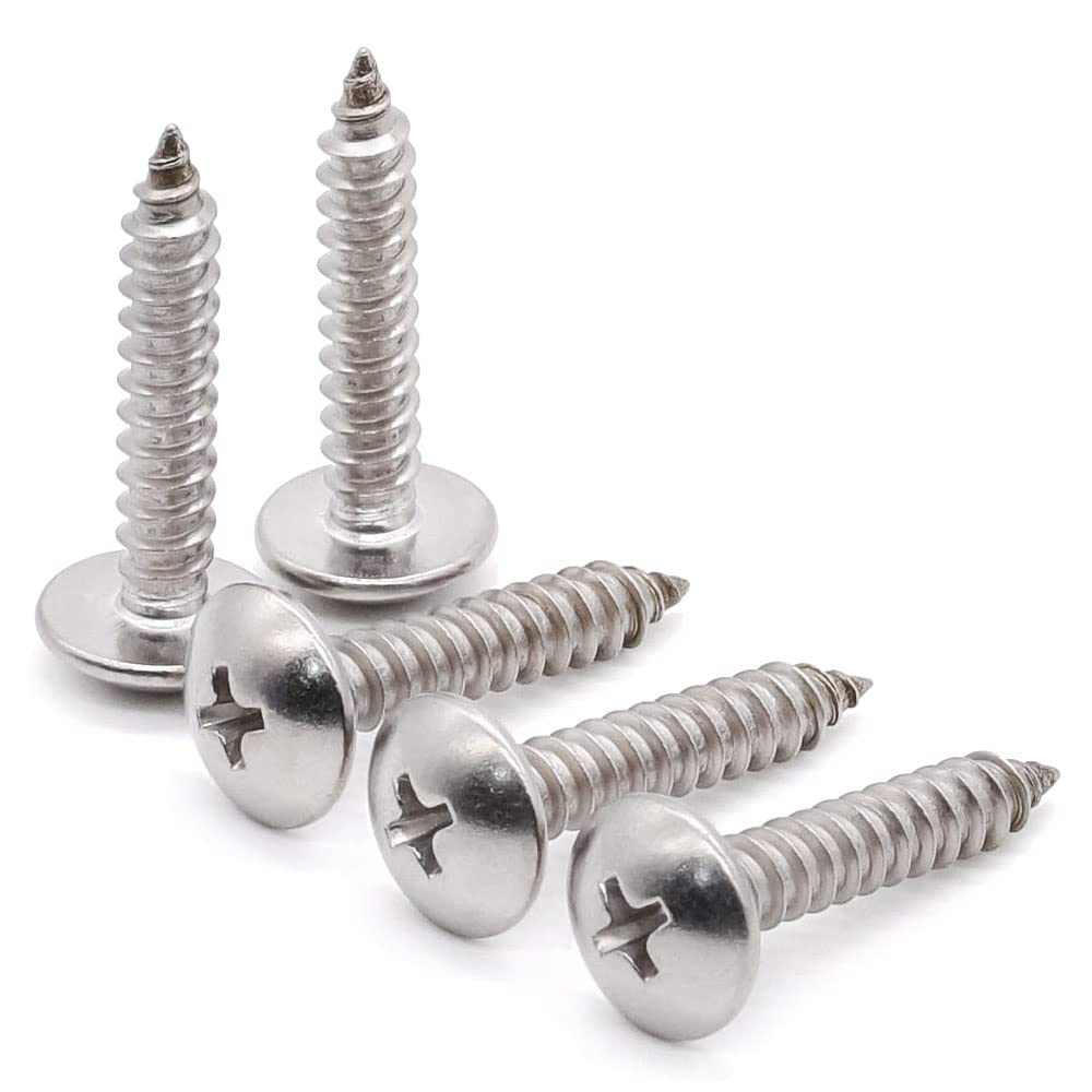 Glvaner25 Pcs #14 Thread Size 3/4" Length Stainless Steel Truss Head Wood Screws Self Tapping Screws Sheet Metal Tek Screws