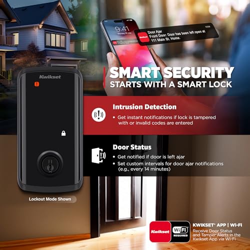 Kwikset Halo Select Smart Lock Keyless Entry Door Lock Wi-Fi and Matter Enabled Deadbolt No Hub Needed, Geofence Auto-Unlock, Grade AAA Certified, Easy Install, Matte Black Lifetime Finish Warranty thumbnail 7