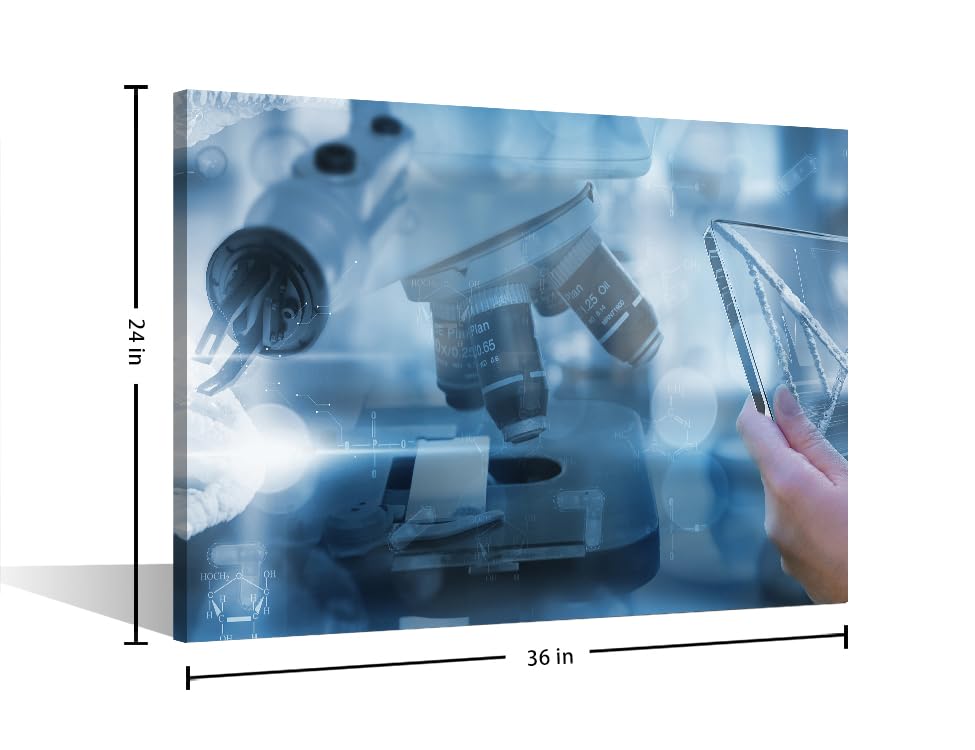 Image of TUMOVO Canvas Wall Art Future Smart Medical Technology Concept Poster Wall Art Canvas Print 1 Pieces Medical Artwork Paintings Wall Decor for Bedroom Framed Ready to Hang, 24 inch Wx36 H