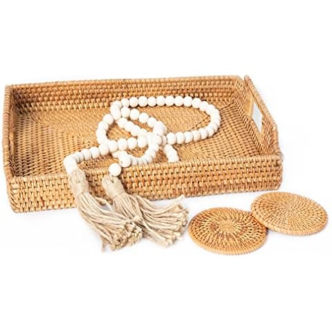 Rattan-Serviertablett Cover