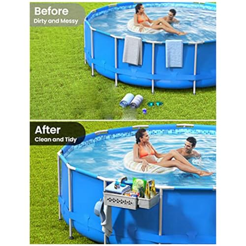 Kliplinc 2 Sets Aufbewahrungskorb f¨¹r Oberirdische Pools Zubeh?r f¨¹r Oberirdische Pools + Poolbecherhalter f¨¹r Oberirdische Pools – Bild 4