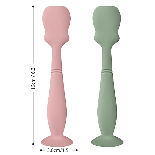 Miniatura 5 de Espátula aplicadora de crema para pañales, espátula de silicona suave para bebés con base de succión, espátula de pasta de glúteos para pasta de