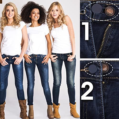 Prasacco 12 Pieces Button Extenders for Jeans, Waist Extenders for