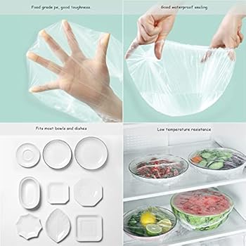 Couvercles Alimentaires 200 Couvre-plats élastiques XiXiRan - Conservation Alimentaire, Diamètre 10-20cm, Transparent Film Alimentaire étirable