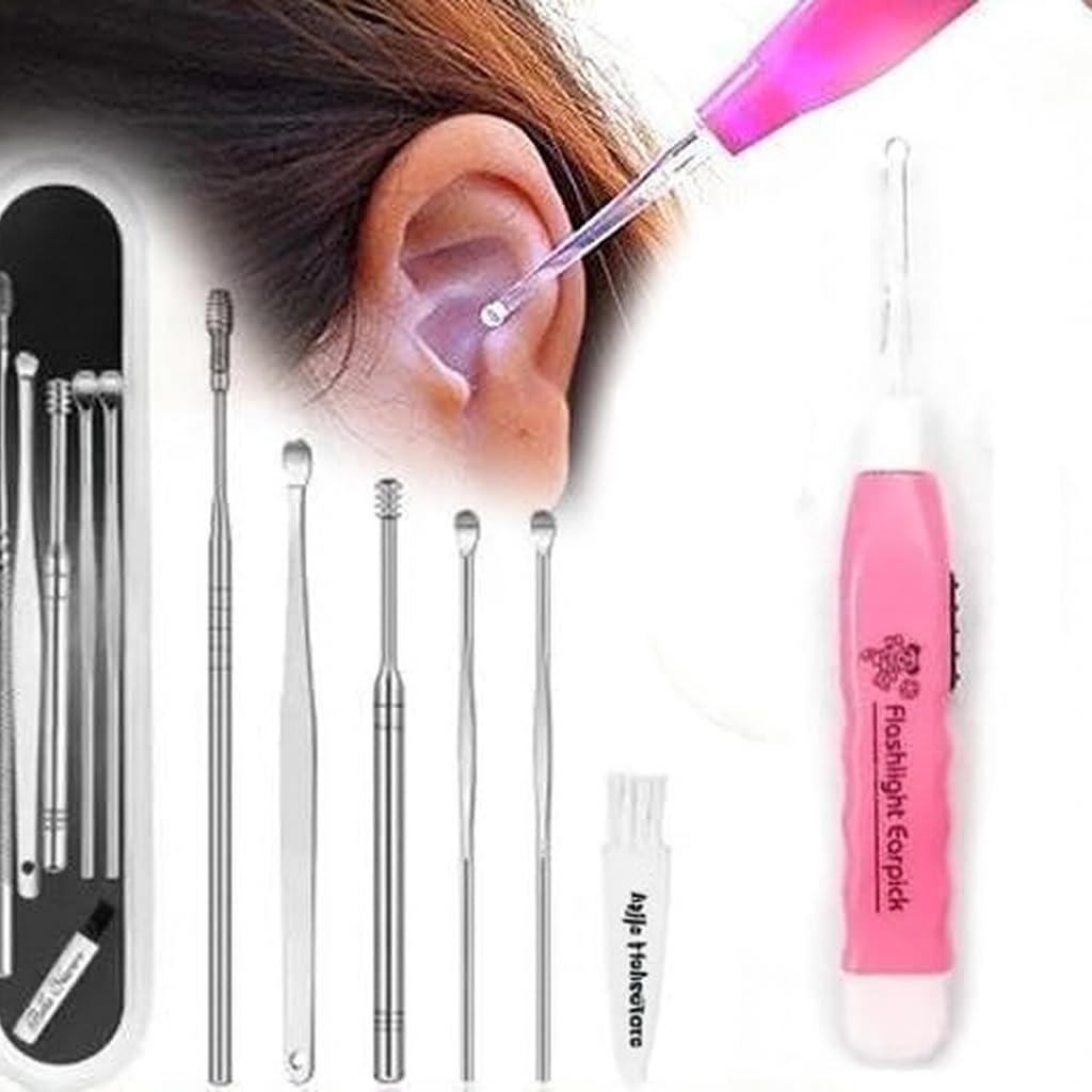 Ear Wax Cleaner 6Pcs + LED Ear Cleaner, Ear Cleaning Tool, Ear Wax Remover Tool Kit, Ear Buds, Ear Cleaner Tool, Ear Wax Removal-image-48