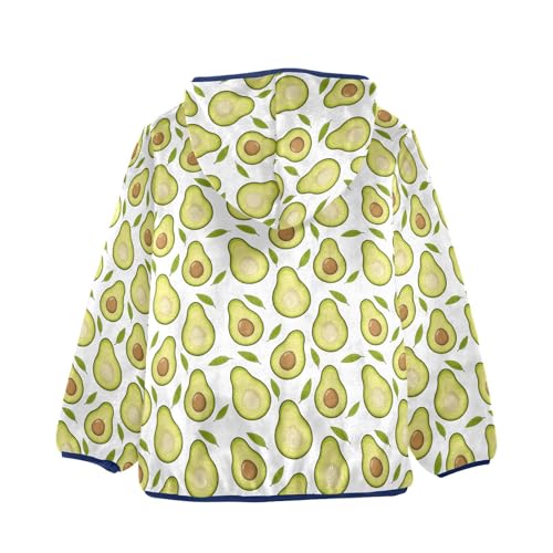 Avocado Toddler Fleece Jacket Baby Boys Hooded Zipper Long Sleeve Thick Warm Outerwear 3-10 Years2