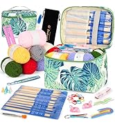 Kit Complet De Tricot Pour Débutants - 11 Paires D'aiguilles Métal 35 Cm (2-8 Mm), 5 Pelotes Fil, Outils Et Sac Panda