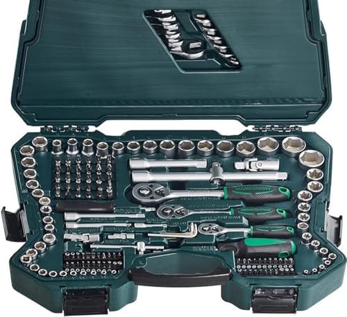 Mannesmann M98430 Zestaw Kluczy Nasadowych, Zielony/Czarny, 215 części