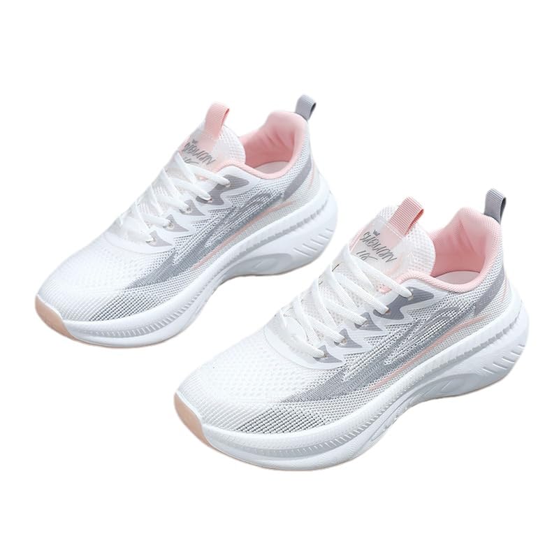 Womens Air-Mesh Running Shoes Ultra-Light Comfortable Sneakers for Gym Jogging Walking Outdoor Sports Tennis Workout(Pink 37)