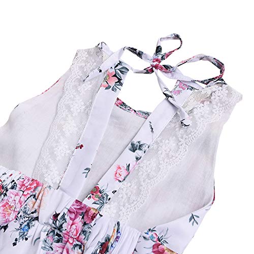 BAOBAOLAI Vestido infantil para meninas com costas abertas, estampa floral, saia de princesa de verã