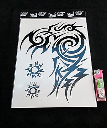 Kotbs 8 Sheets Waterproof Large Temporary Tattoos Men Tribal Totem Tattoo Sticker Make up Body Art Fake Tattoo