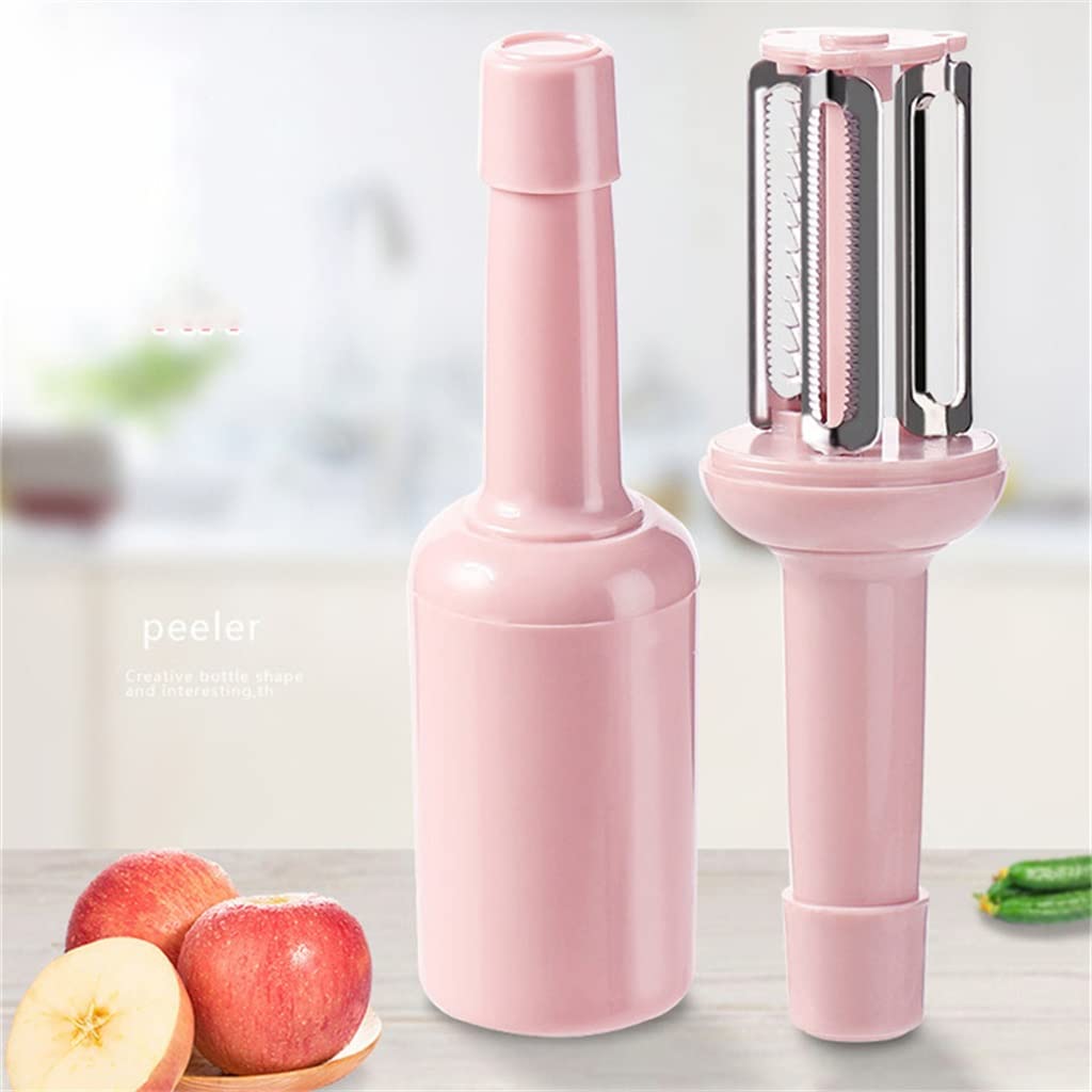 JFDBGU 3 in 1 Fruit and Vegetable Cutter Multifunctional Potato Peeler Carrot Grater(Pink)