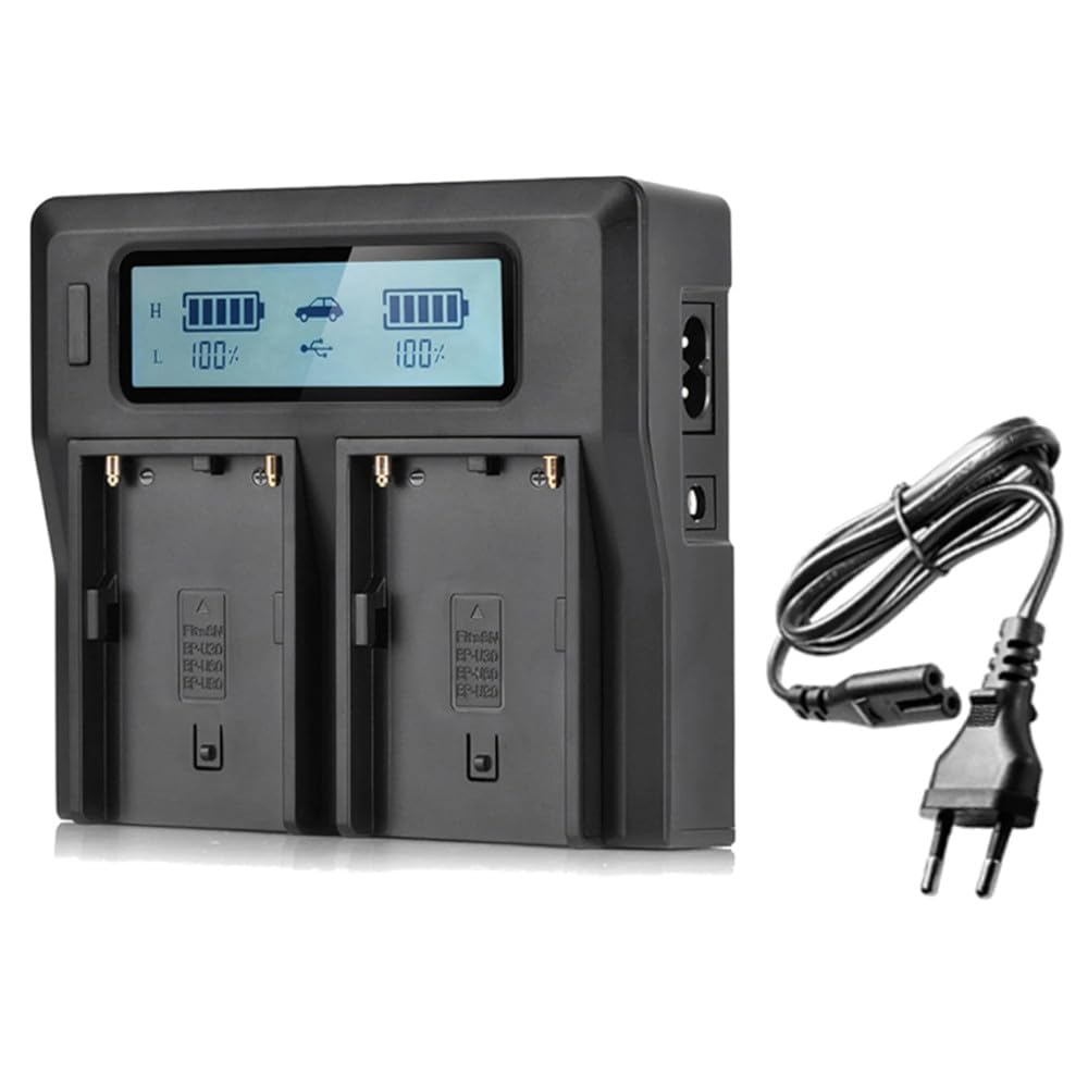 Trade-Shop Juego 3 en 1: 2 baterías de iones de litio de 4400 mAh + cargador dual USB LCD compatible con Sony PMW-EX160, PMW-EX260, PMW-EX280, PXW-Z280V, PXW-Z190V