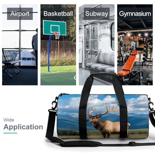 Buckk Deer Sports Gym Bag Travel Duffel Workout Bag with Adjustable Strap3