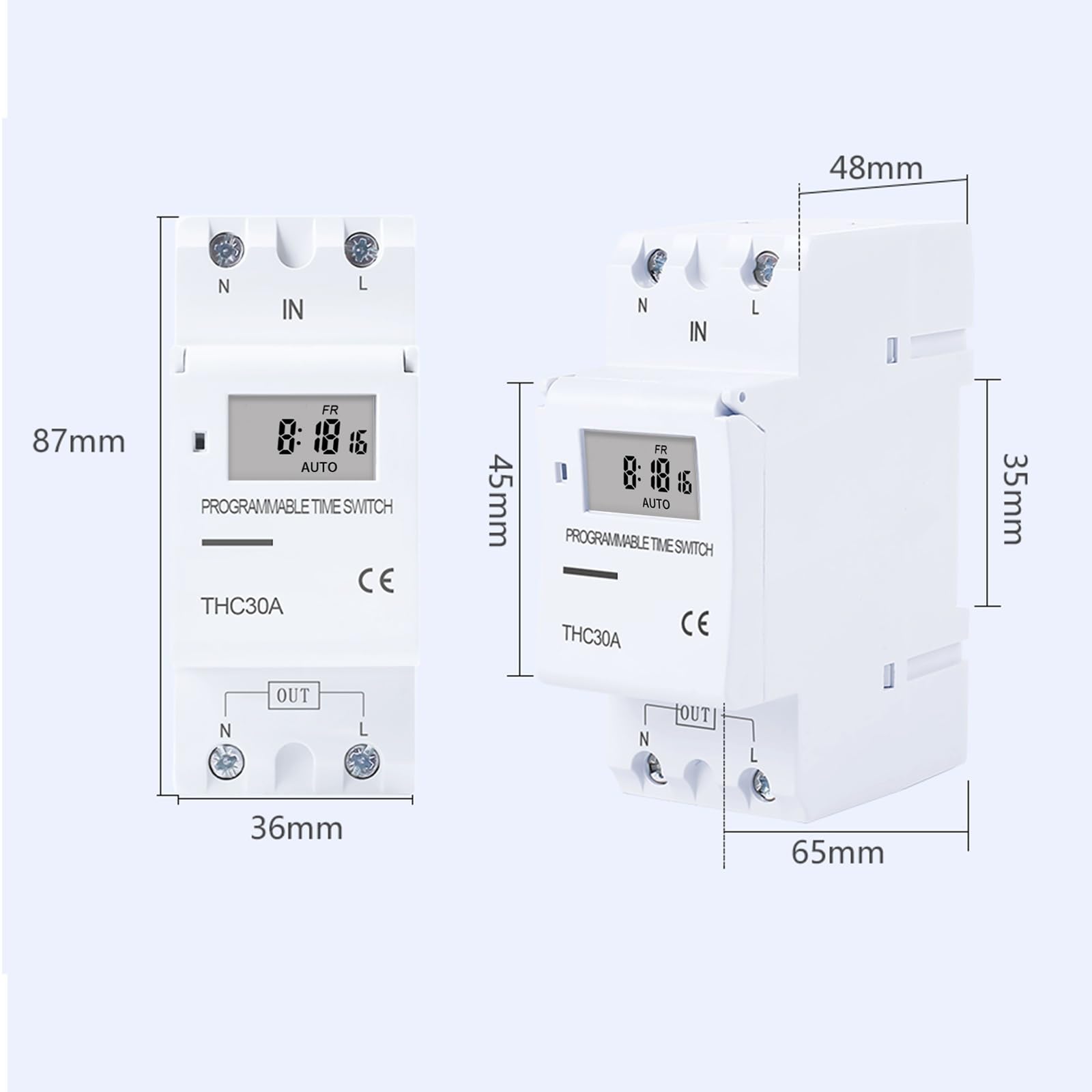Nuovo Tipo su Guida DIN 2 Fili settimanale 7 Giorni programmabile Digitale Time Switch relè Controllo Timer AC 220 V 230 V 12 V 24 V 48 V 16 A 30 A(220V)