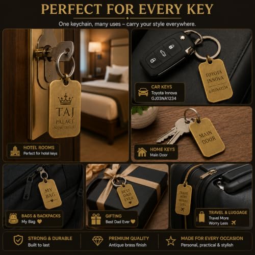 Image of Premium Customized Metal Keychain | Personalized Name Engraved Keychain for Car & House Keys | Stylish Stainless Steel Gift for Men & Women