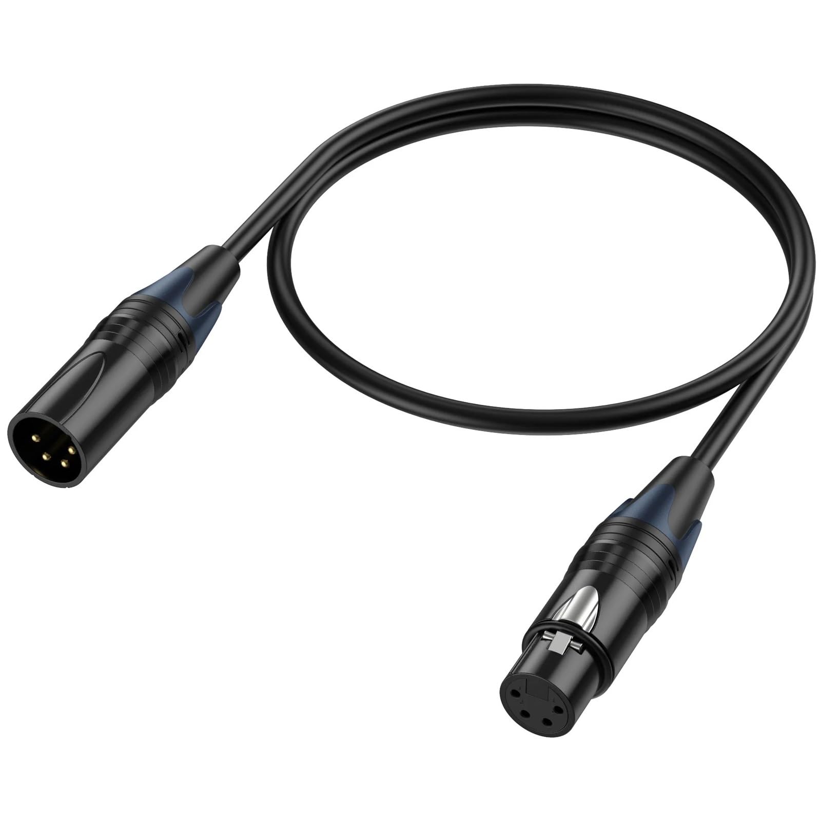 Kabel zasilający 4-pinowy 3-pinowy 5-pinowy męski na żeński 4pin XLR 3 5-pinowy kabel przedłużający kabel 30 m do monitorowania lustrzanki cyfrowej audio konsola miksująca DMX (kabel XLR 4Pin M-F, 5 m