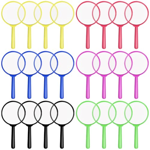 24pcs Colorful Kids Magnifying Glasses, Mini Hand Lens for Boys Girls Science Class Outdoor Observation Fun Toys Reading, Pocket Children Detective...