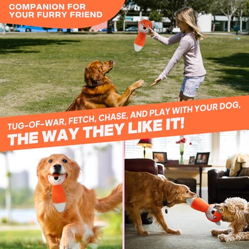 Image of Fida Squeaky Dog Toys for Aggressive Chewers 3 in 1, Dog Chew Toys with 3 Layers,Interactive Dog Toys for Large Dogs Balls to Keep Them Busy for Small Medium Dogs(Fox)