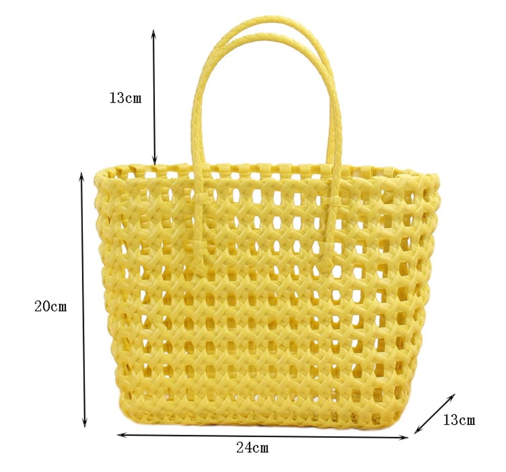 Summer Woven Beach Bag for Women Washable Cute Jelly Bag Plastic Hobo Bag Shoulder Bag Travel Bags for Sports Beach 2024